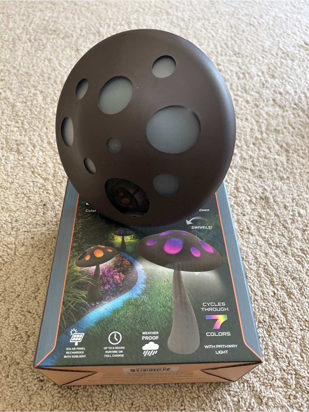 i-Zoom Solar Mushroom Landscape Light Color Changing LED Weatherproof New - Picture 8 of 11